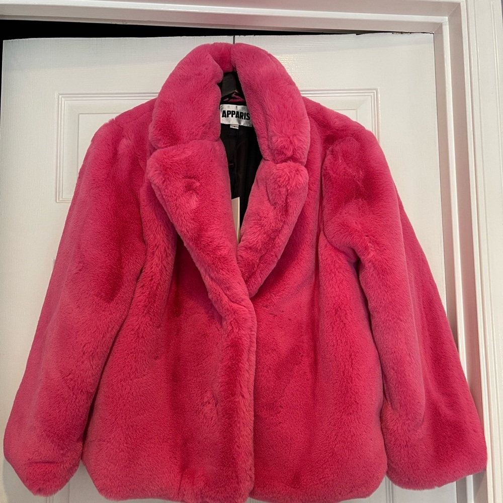Brand New w/tags - Apparis Faux Fur Coat - Bubble Gum Pink